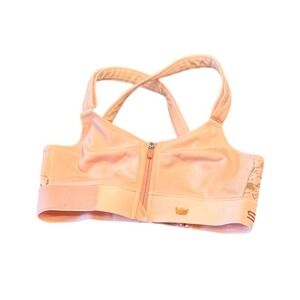 Shefit Ultimate Sports Bra Pink Gold High Impact Zip Front Size Small EUC